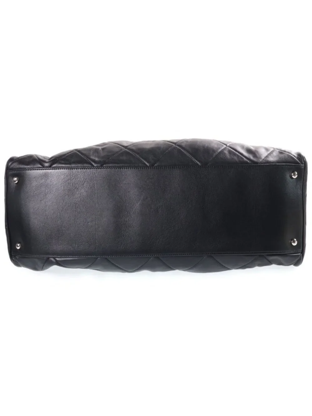 Chanel Paris London Door Latch Tote Bag Lambskin Black Silver 12